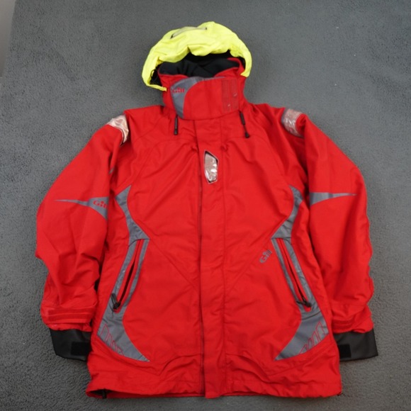 Gill OS2 Jacket Womens 16 Large Red Offshore Sailing Waterproof Hooded Coat - Picture 1 of 15